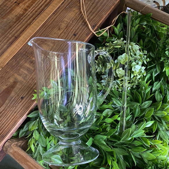 KROSNO Poland Beautiful Glass Drink Pedestal Pitcher with Glass Mixing Stirrer - Picture 14 of 16